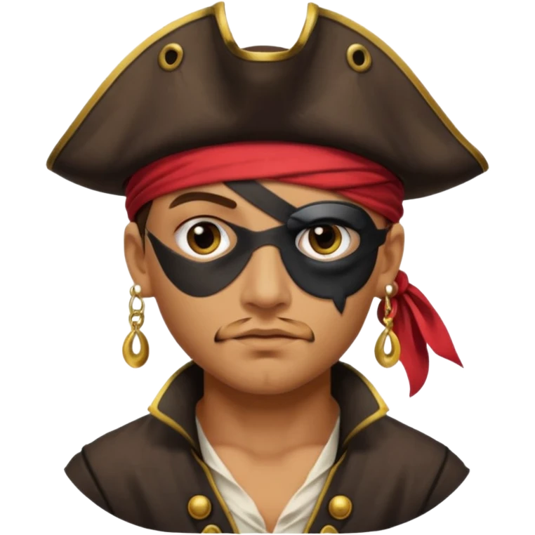 Eye patch pirate with earring, one eye covered
 emoji