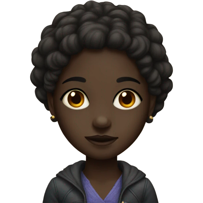 portrait of a dark-skinned girl emoji