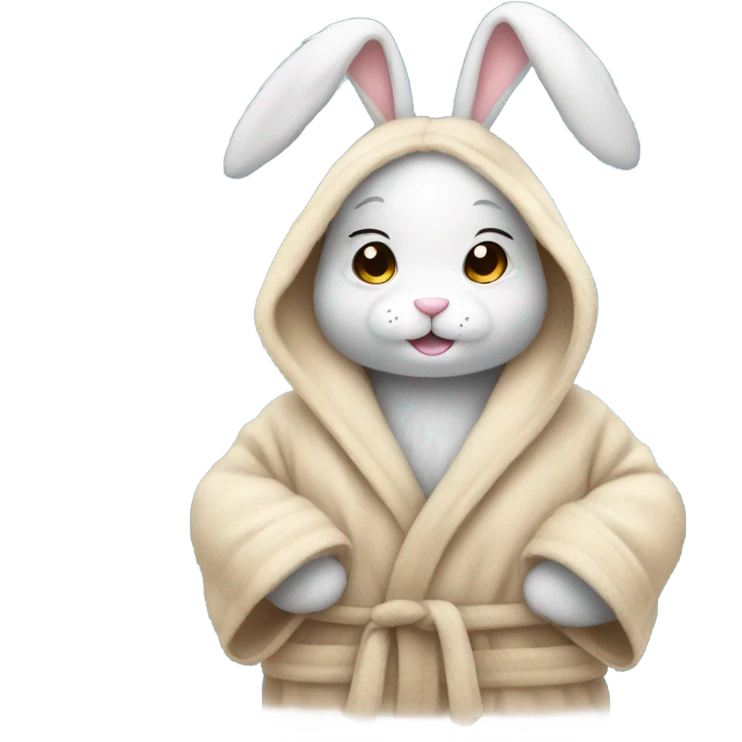 bunny in a robe emoji
