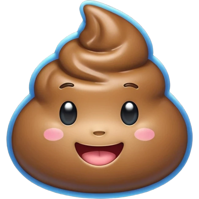 blue colors kawaii poop emoji