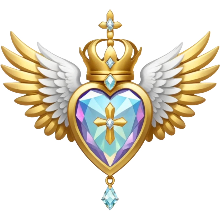 holy saint emblem with white wings and diamond in the middle emoji