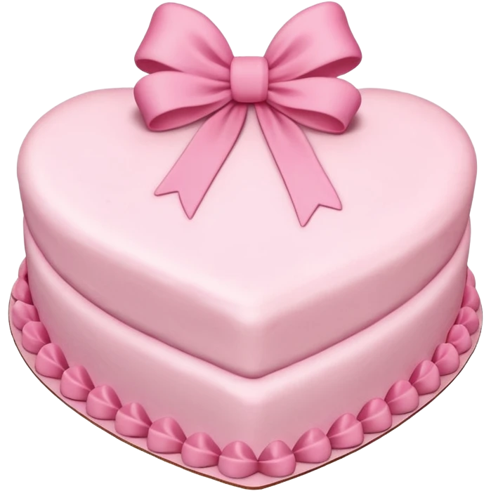 heart shaped birthday cake with pink bow emoji