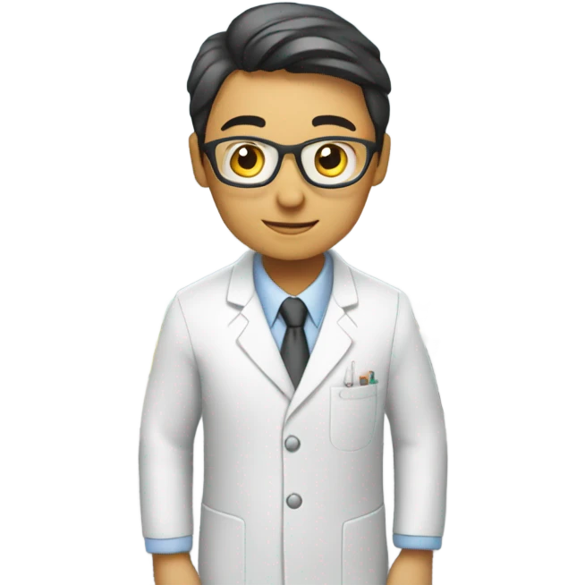 Asian Researcher with industrial achievement emoji