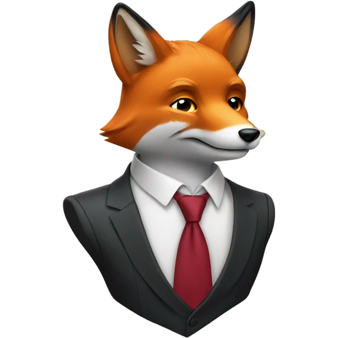 A fox wearing a tie emoji