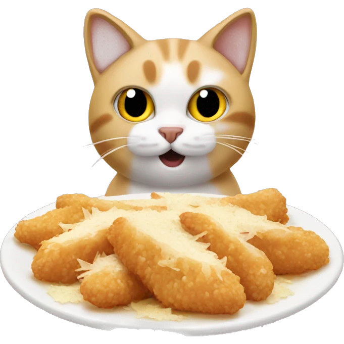 cat eating garlic parmesan wings  emoji