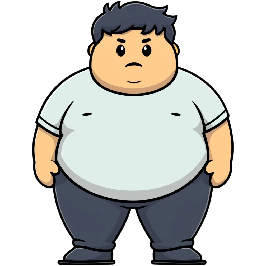 Brown fat man with hair emoji