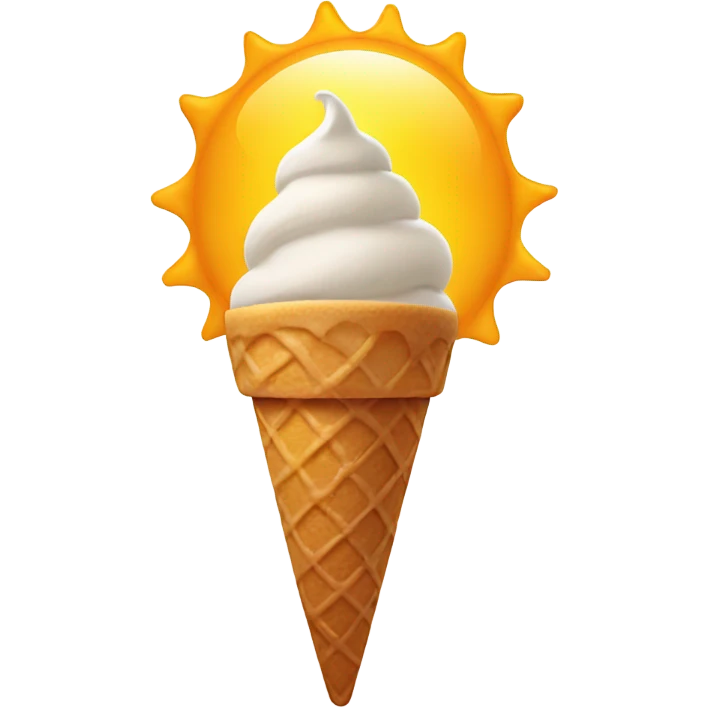 Ice cream cone and the sun emoji