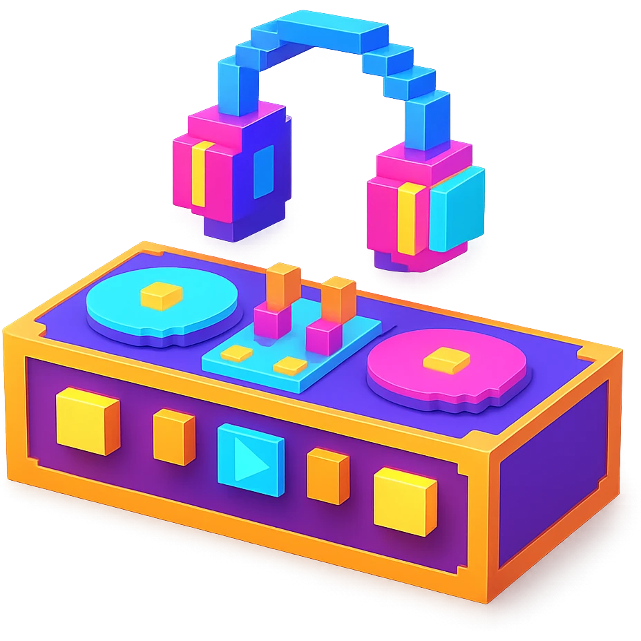 Сделай светящуюся DJ-установку emoji