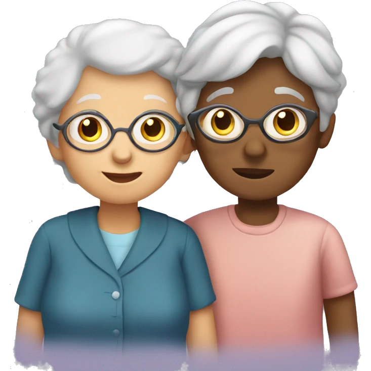 Grandma with a boy and girl emoji