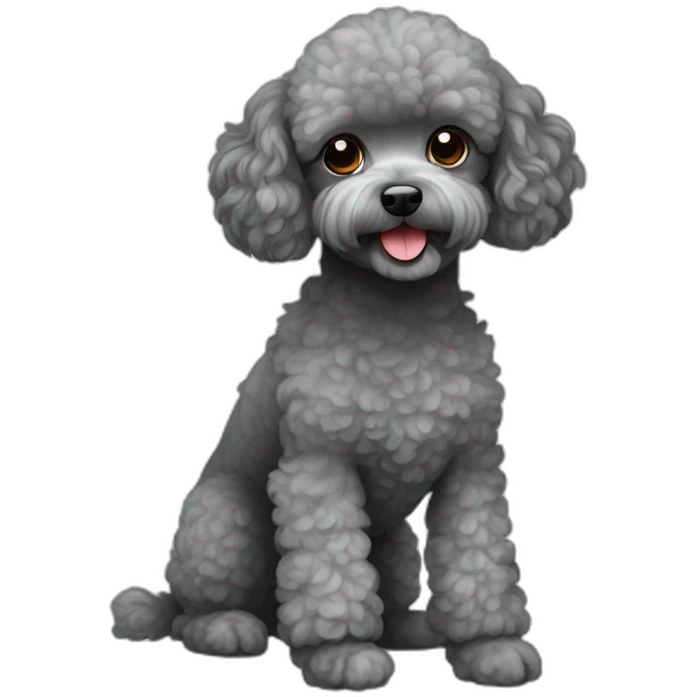 gray toy poodle emoji