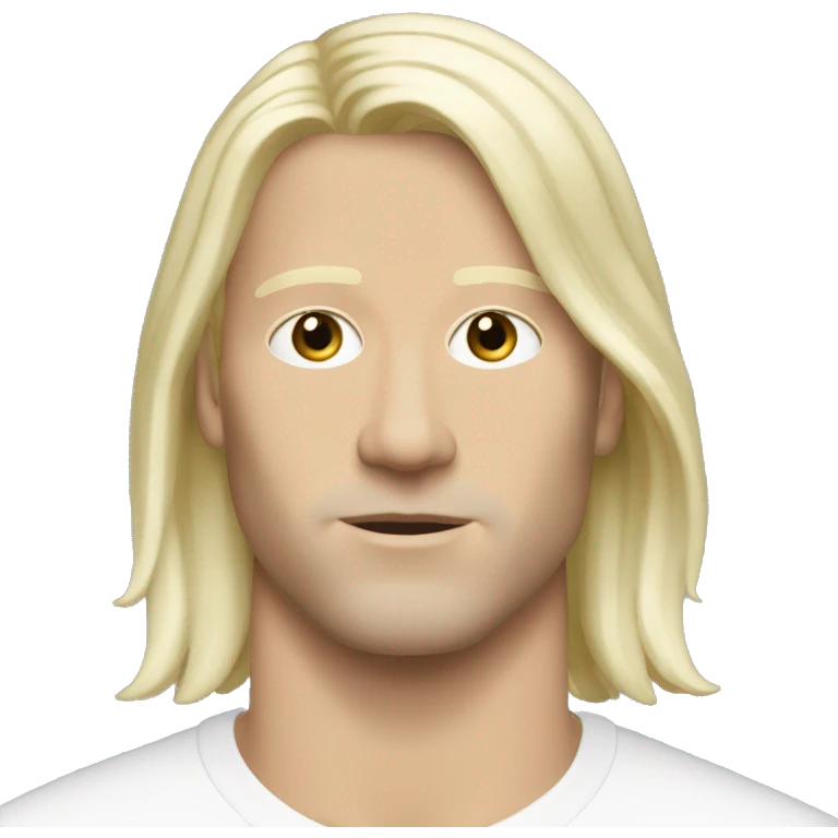 white dude with middle long hair bleached wearing balenciaga emoji