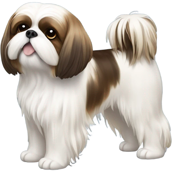 shih tzu with brown and white spots emoji