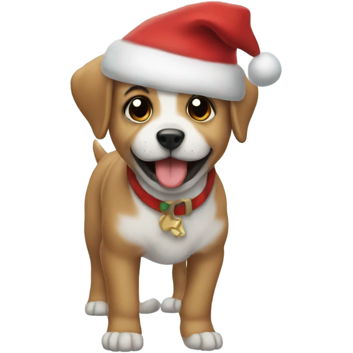 Santa puppy emoji