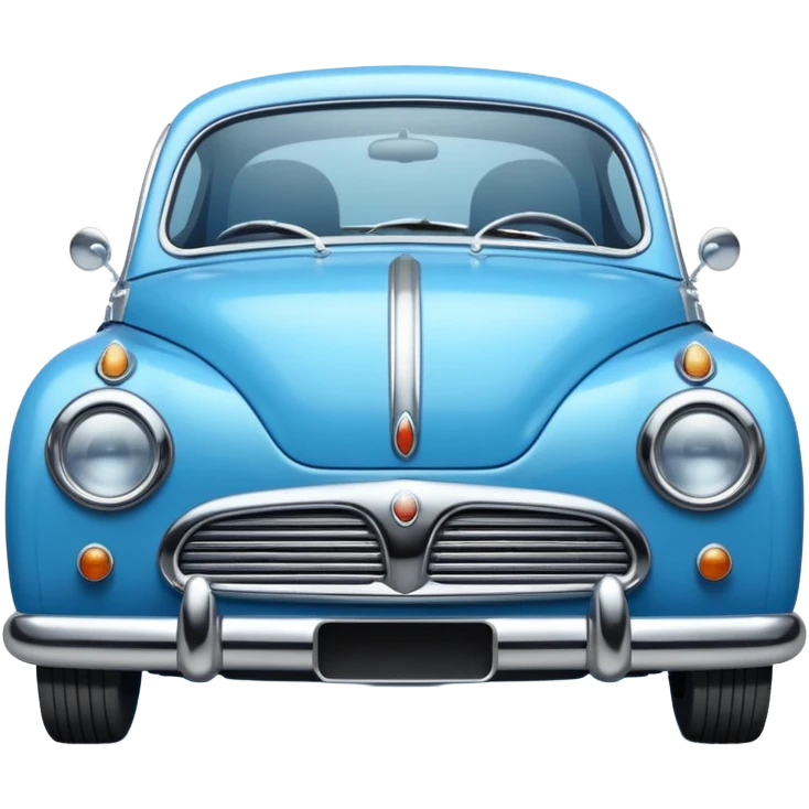 blue small retro car front emoji