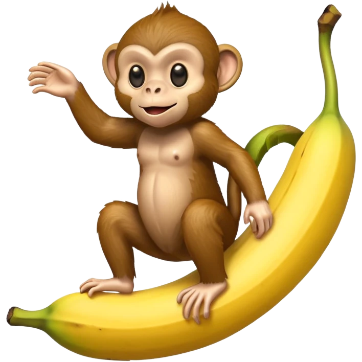 Monkey riding a banana  emoji