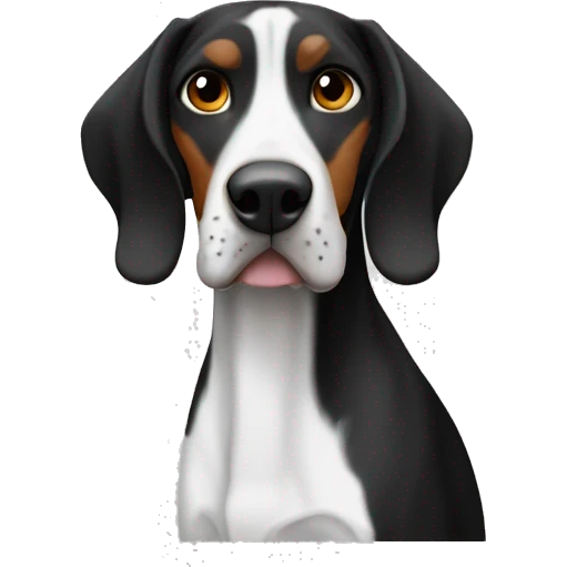 black and white only coonhound pointer mix emoji