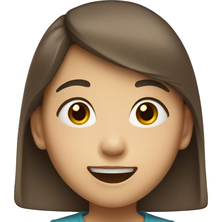 6 year old Chinese girl, brown hair, brown eyes, open-mouth smile emoji