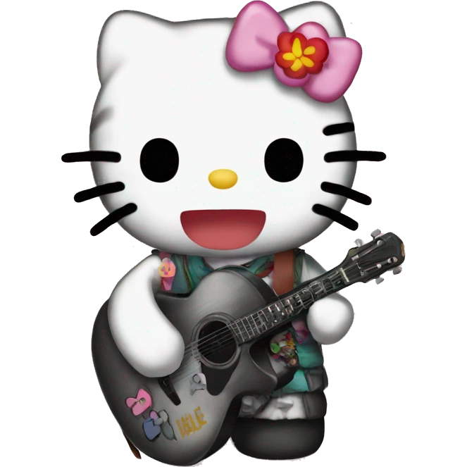Hello kitty peace sign emoji