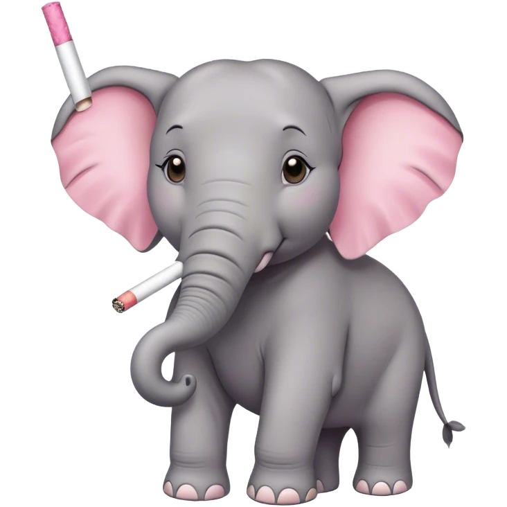 Elephant holding pink cigarette  emoji
