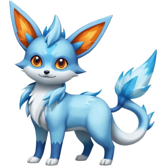 Glaceon-Fennekin-Vaporeon-Fakémon-hybrid-creature (full body)  emoji