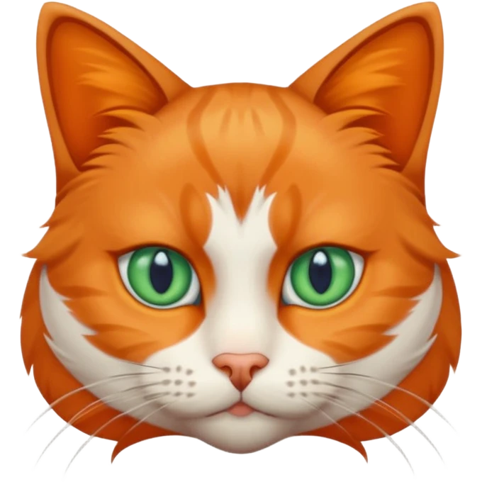 more slanted eyes with a green/blue colour, made the cat look challenging emoji