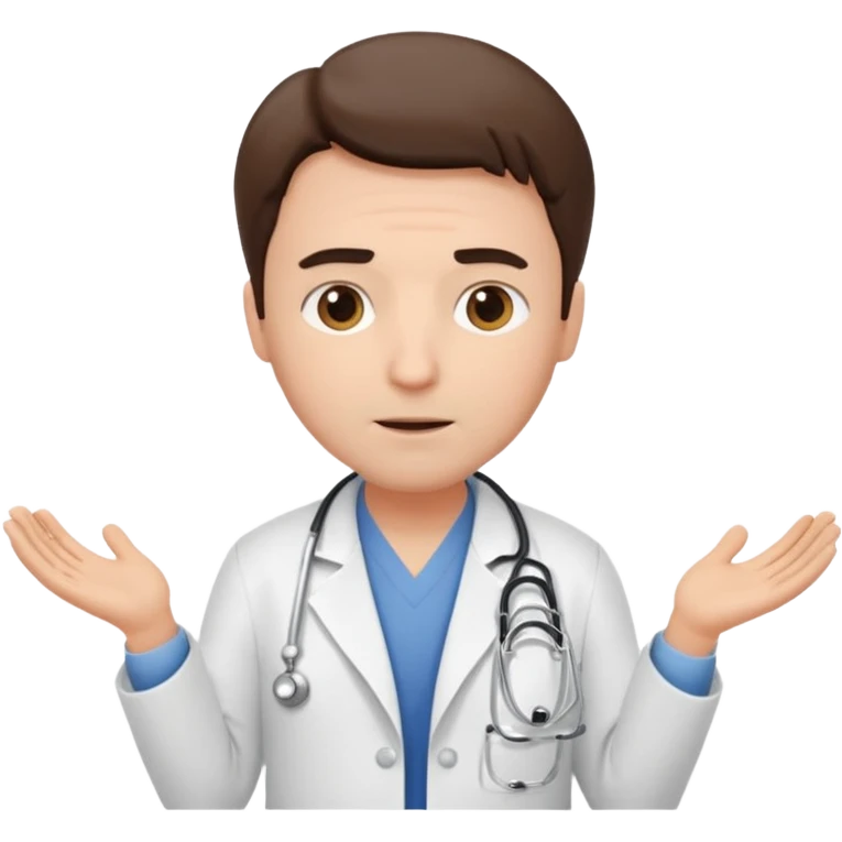 The doctor shrugging his shoulders emoji