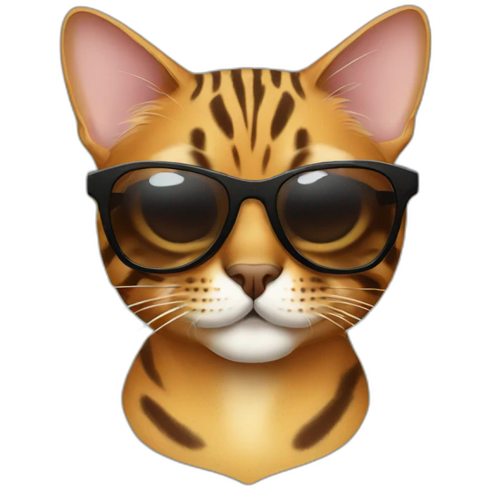 bengal cat with sunglasses emoji