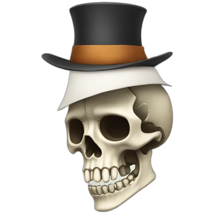 skeleton with a hat emoji