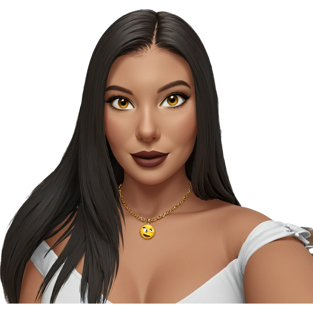 girl with necklace indoors emoji