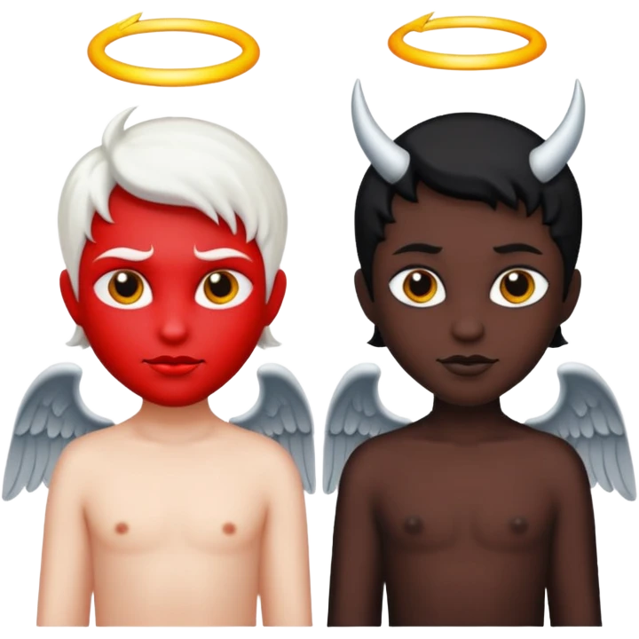 create a angel and devil in one emoji emoji