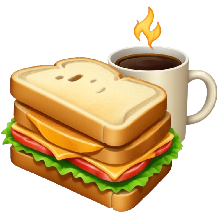 Coffee and sandwich emoji