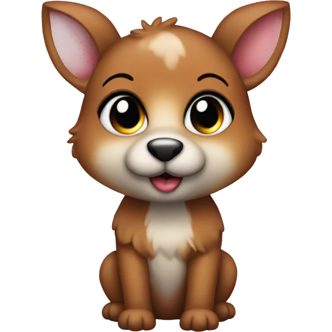 cute baby rentier with glitter on the nose emoji