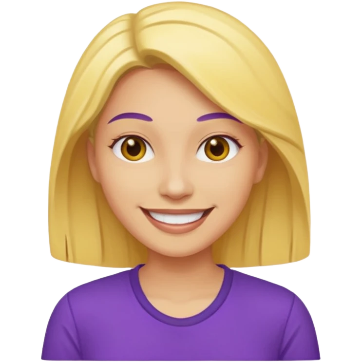 Yellow skin tone women in a purple shirt emoji
