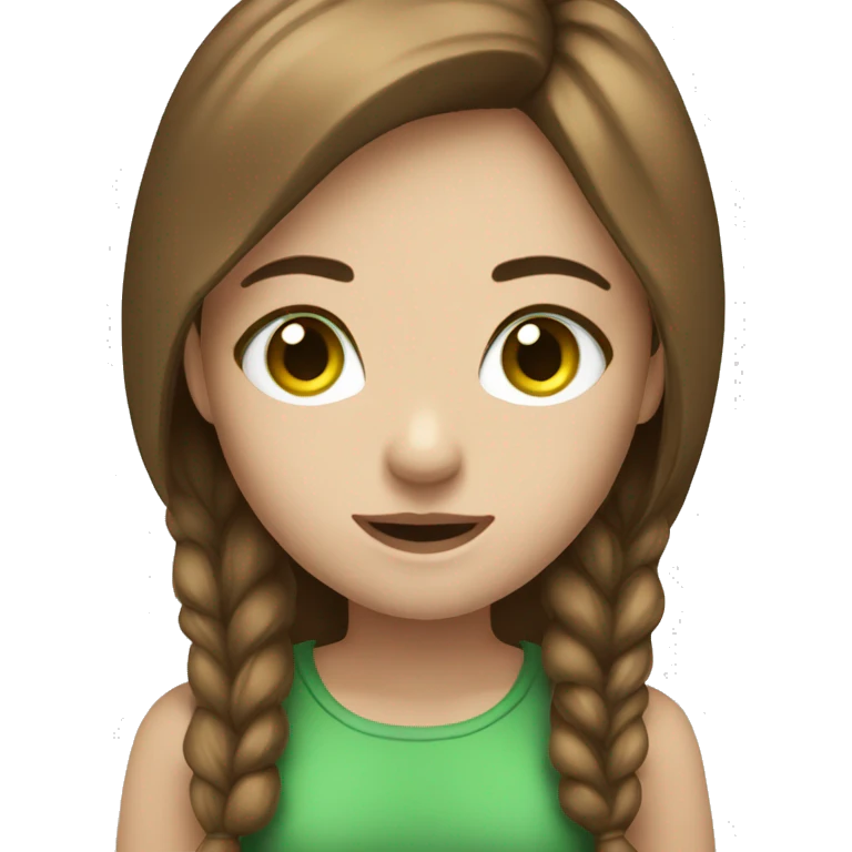 iphone girl emoji standing brown hair green eyes white skin emoji