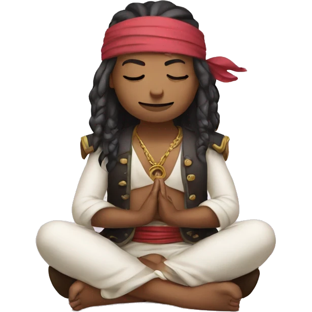 pirate meditation eyes closed in lotus pose  emoji