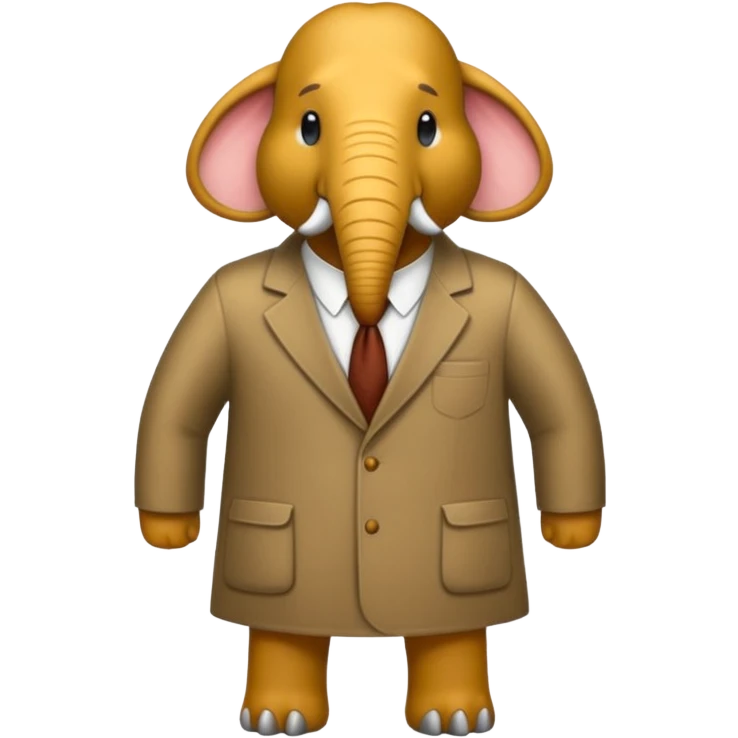mamut vestido de ejecutivo bancario, con saco, estilo profesional, fondo simple emoji