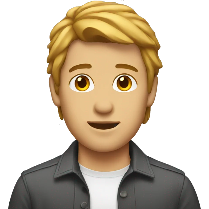 Guy with hazel hair short mullet  emoji