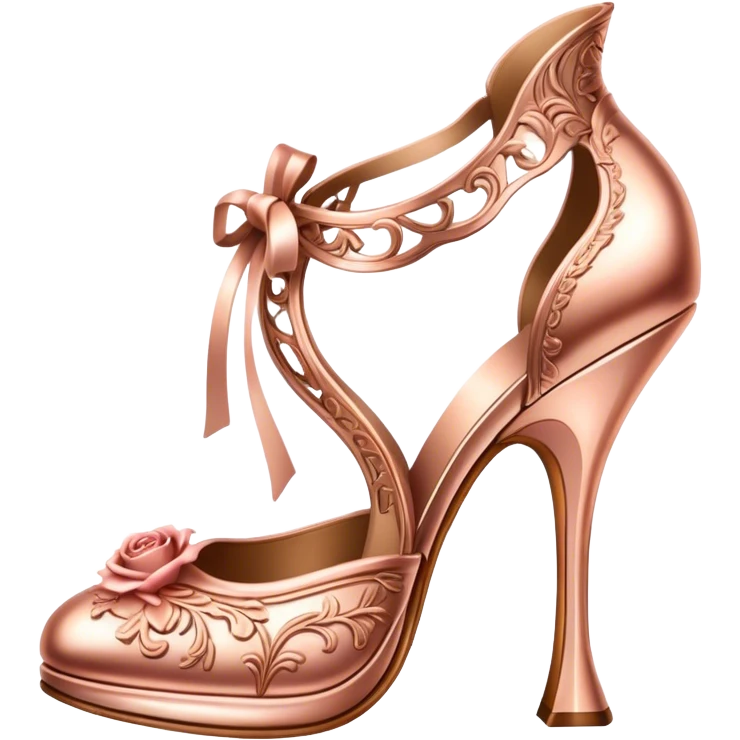 Rose gold rococo heels emoji