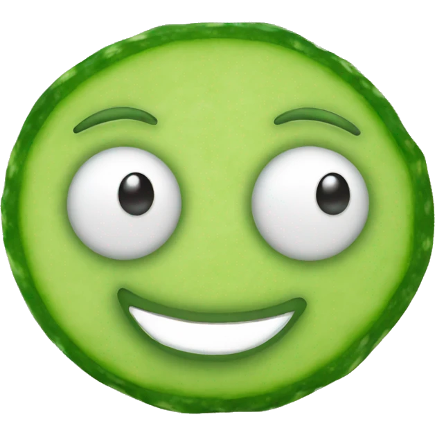 smiling face emoji with cucumbers over the eyes emoji