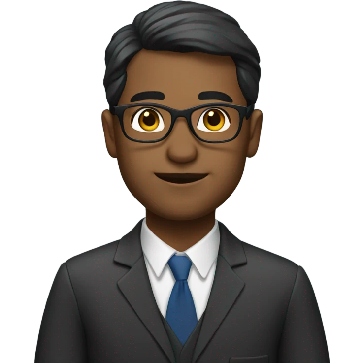 teacher with glasses and dark hair emoji