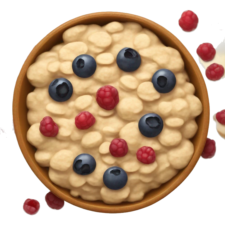 Oatmeal with berrys on top emoji