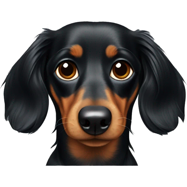 Black long hair dachshund  emoji