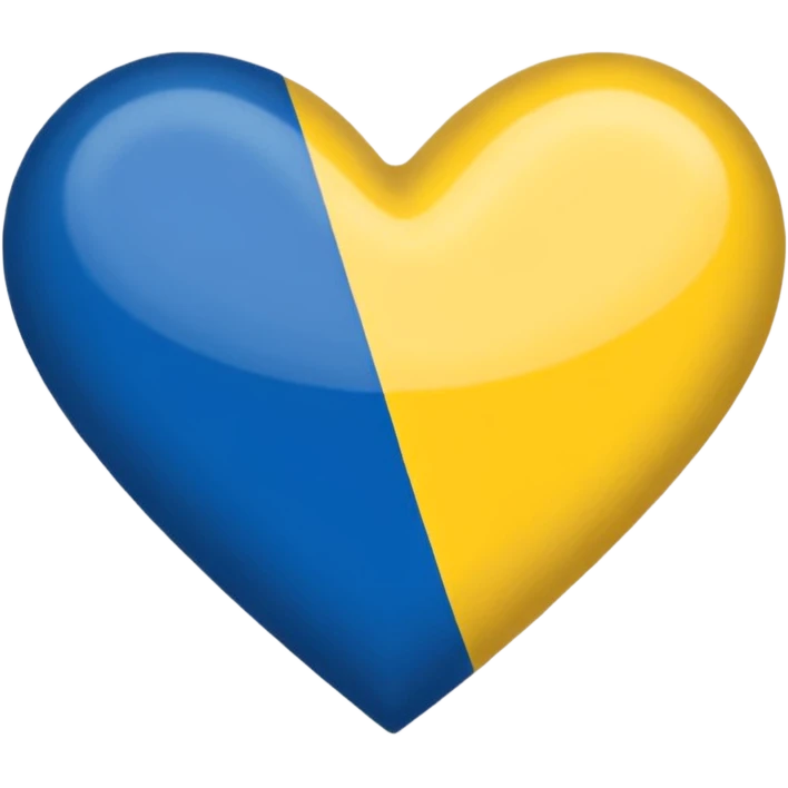 bandera de ucrania con forma de corazón emoji