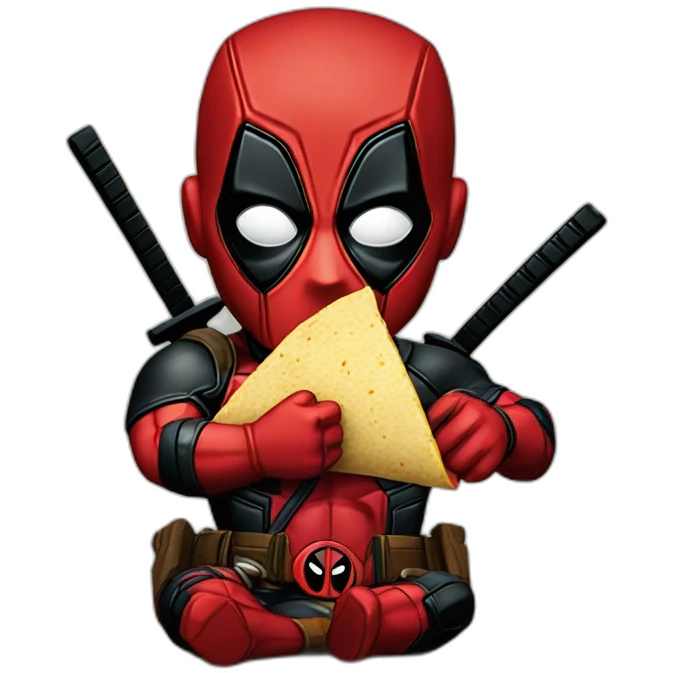 Deadpool comiendo tacos emoji