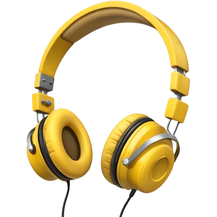 vintage yellow headphone emoji