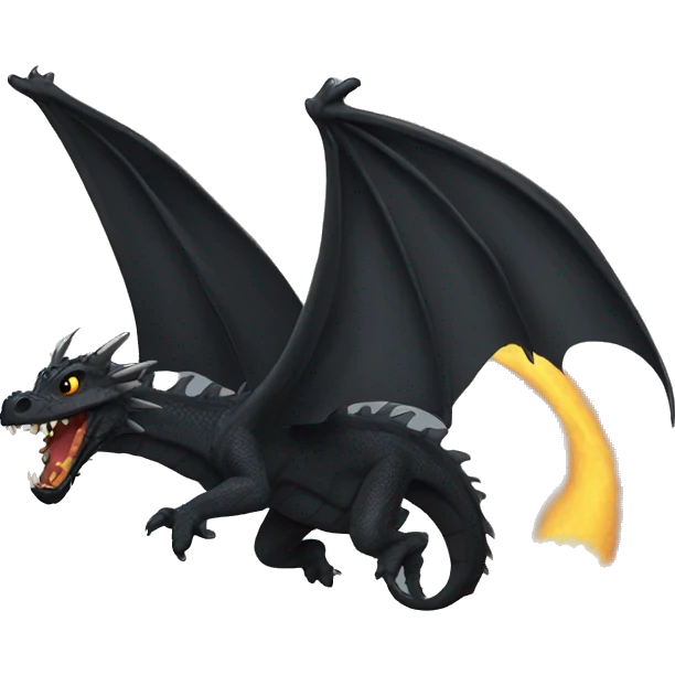flying black dragon emoji