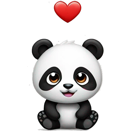 Panda con corazón negro emoji