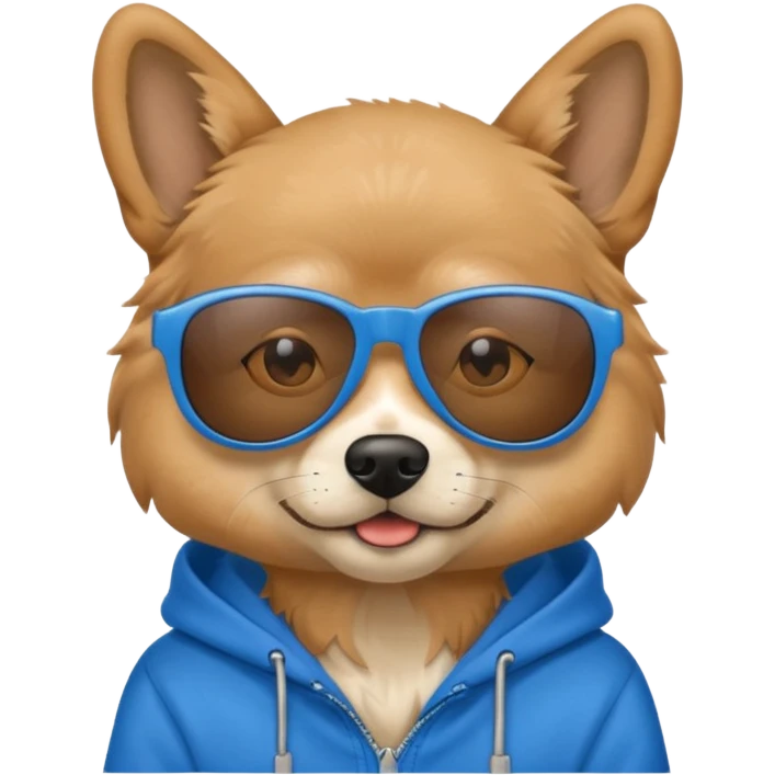 Dog wearing hoodie with sunglasses  emoji
