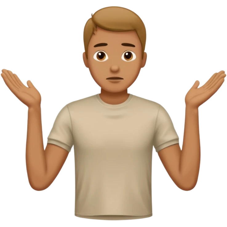 Man wearing a t-shirt and feeling cold emoji