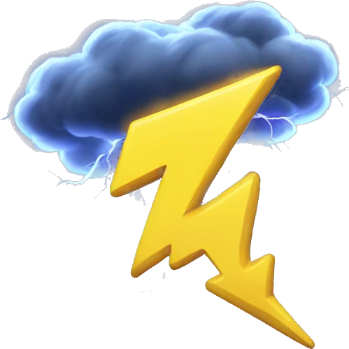 A flash of lightning. A sudden feeling emoji